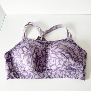 Under Armour Purple Floral Fitted Athletic Bra XL